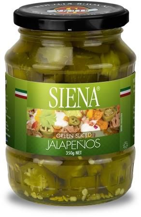 SIENA 12x350gm GREEN SLICED JALAPENOS