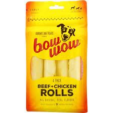 BOW WOW 6x4pk BEEF/CHICK ROO ROLLS