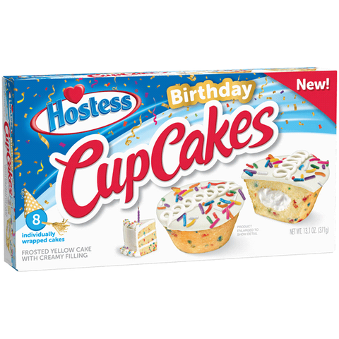 HOSTESS 6x(8x46.3g) B/DAY CUPCAKE MLT/PK