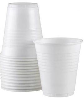 WHITE PLASTIC CUP 200ML 50'S