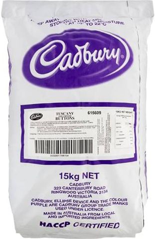 CADBURY 15kg EBONY DARK CHOC BUTTONS