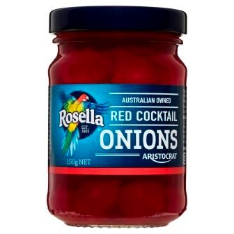 ROSELLA 12x150gm COCKTAIL ONIONS RED
