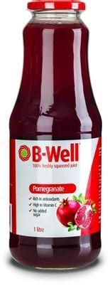 B-WELL 8x1Lt 100% POMEGRANATE JUICE