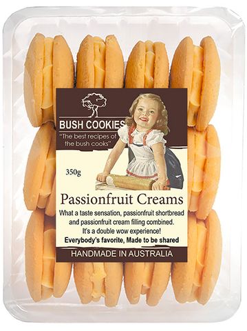 BUSH COOKIES 12x350gm PASSIONFRUIT CREAM