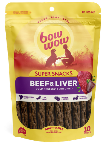 BOW WOW 10x10pk S/SNACK BEEF & LIVER