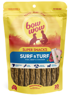 BOW WOW 10x10pk S/SNACK SURF & TURF