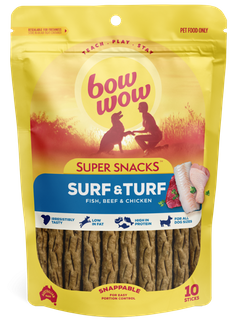 BOW WOW 10x10pk S/SNACK SURF & TURF