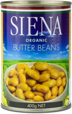 SIENA 12x400gm ORGANIC BUTTER BEANS