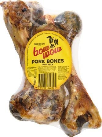 BOW WOW 6x2pk PORK BONES (TWIN PACK)