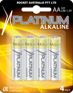 PLATINUM 12x4pk AA ALKALINE YELLOW