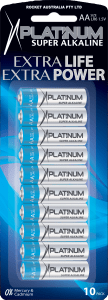 PLATINUM 6x10pk AA SUPER ALKALINE BLUE