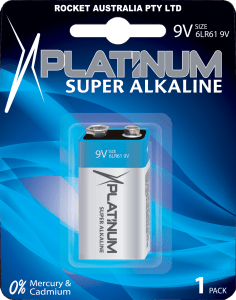 PLATINUM 12x1pk 9V SUPER ALKALINE BLUE