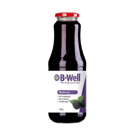 B-WELL 8x1Lt 100% BLACKBERRY JUICE F/SQZ