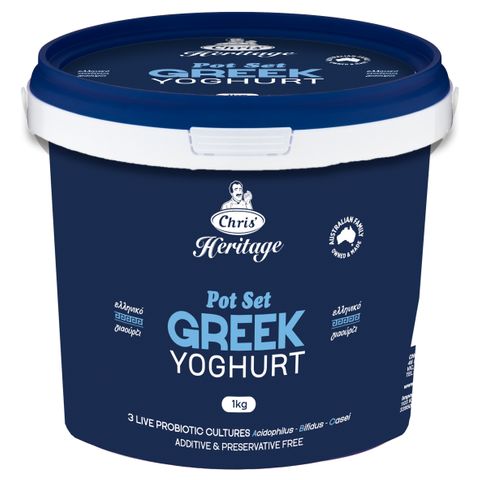 CHRIS' (6) 1kg POT SET GREEK YOGHURT