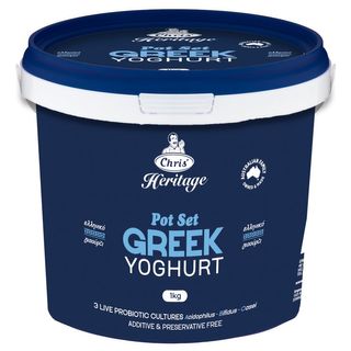 CHRIS' (6) 1kg POT SET GREEK YOGHURT