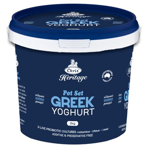 CHRIS' (4) 2kg POT SET GREEK YOGHURT