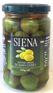 SIENA 12X280gmWHOLE SICILIAN GREEN OLIVE