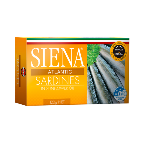SIENA 12x120gm SARDINES SUNFLOWER OIL