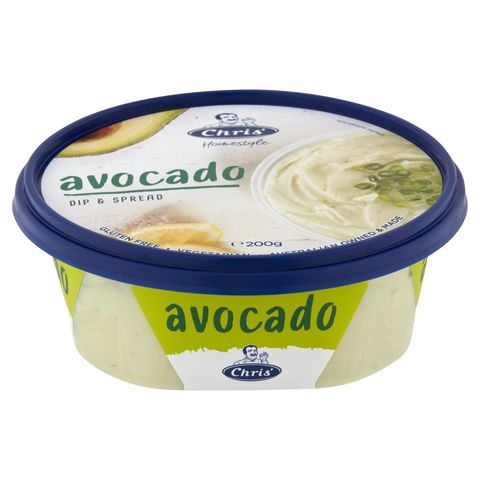 CHRIS' 8x200gm HOMESTYLE AVOCADO DIP