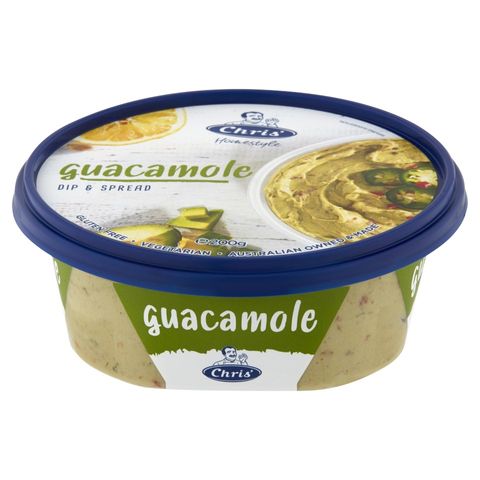 CHRIS' 8x200gm HOMESTYLE GUACAMOLE DIP