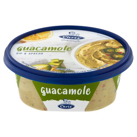 CHRIS' 8x200gm HOMESTYLE GUACAMOLE DIP