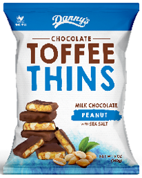 DANNYS 12x140gm M/CHOC TOFFEE THINS
