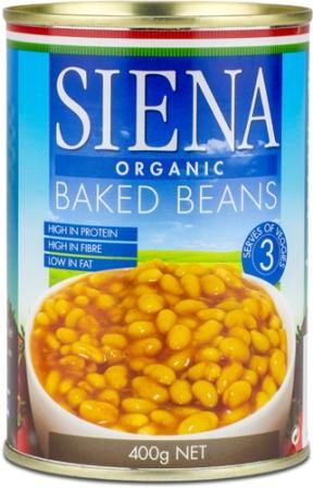 SIENA 12x400gm ORGANIC BAKED BEANS