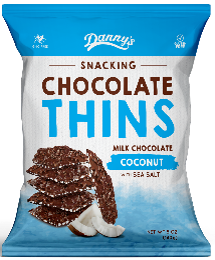 DANNYS 12x140gm COCONUT CHOCOLATE THINS