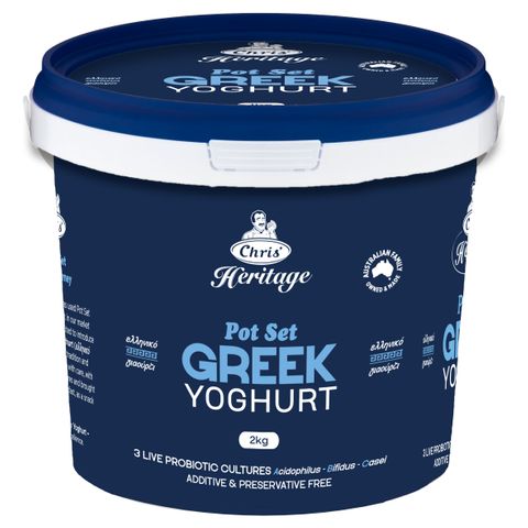 CHRIS' 2kg POT SET GREEK YOGHURT