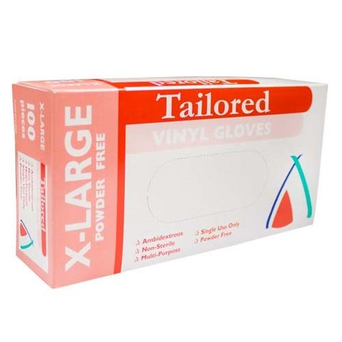 GLOVES 100'S(10)VINYL EXLARGE CLEAR PWD