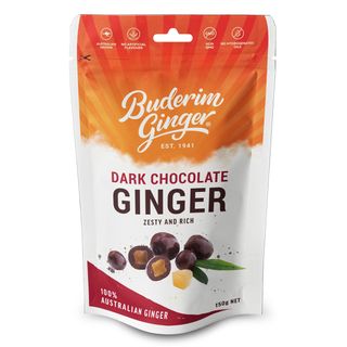 BUDERIM 9x150gm DARK CHOCOLATE GINGER