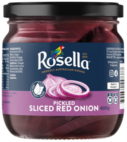 ROSELLA 6x400gm SLICED RED PICKLED ONION