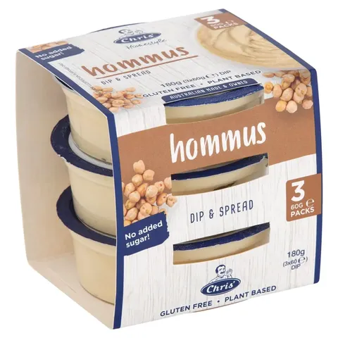 CHRIS' 6x(3x60gm) FUN SIZE HOMMUS