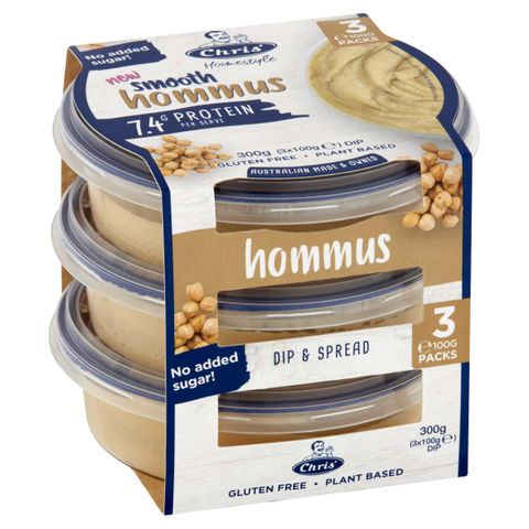 CHRIS' 6x(3x60gm) FUN SIZE HOMMUS