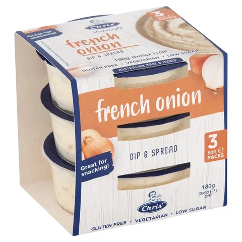 CHRIS' 6x(3x60gm) FUN SIZE FRENCH ONION