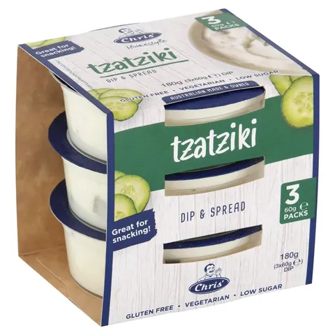 CHRIS' 6x(3x60gm) FUN SIZE TZATZIKI