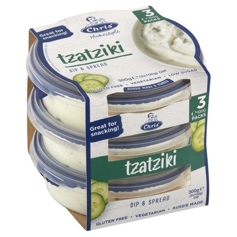 CHRIS' 6x(3x60gm) FUN SIZE TZATZIKI