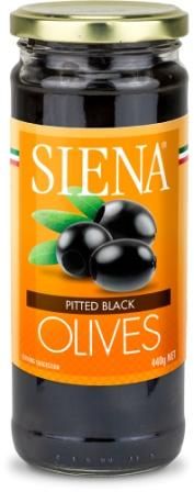 SIENA 6x440g PITTED BLACK OLIVES