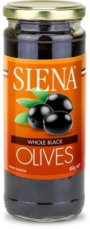 SIENA 6x440g BLACK WHOLE  OLIVES