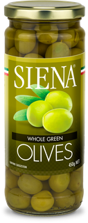 SIENA 6x450g WHOLE GREEN OLIVES