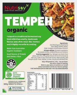 NUTRISOY 12x300g PLAIN TEMPEH ORGANIC