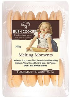 BUSH COOKIES 12x300gm MELTING MOMENTS