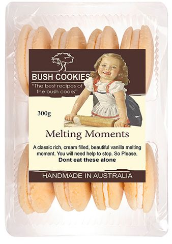 BUSH COOKIES 12x300gm MELTING MOMENTS