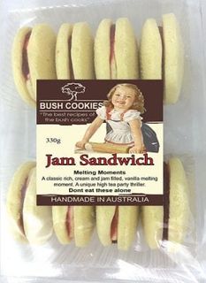 BUSH COOKIES 12x330gm JAM SANDWICH