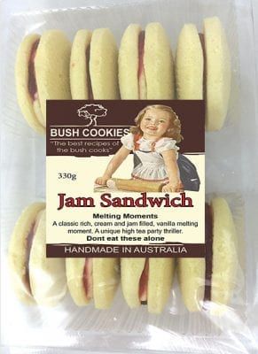 BUSH COOKIES 12x330gm JAM SANDWICH