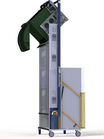 MD3300-3 // MegaDumper 3300mm bin lifter for 80L-1100L wheelie bins, 400V 3-ph mains