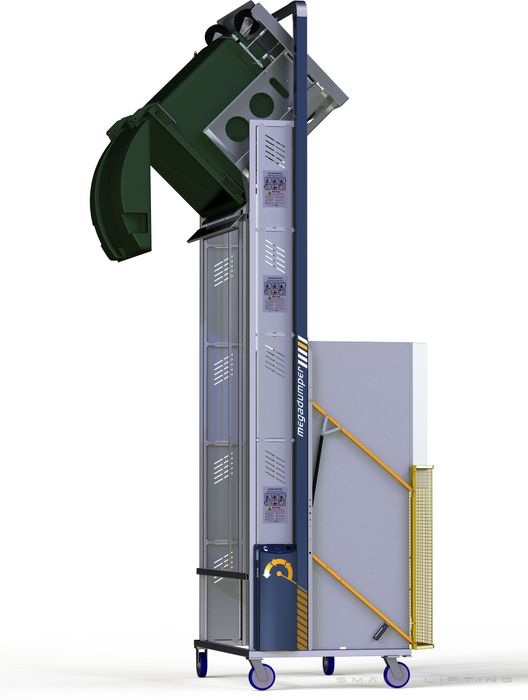 MD3900-3 // MegaDumper 3900mm bin lifter for 80L-1100L wheelie bins, 400V 3-ph mains