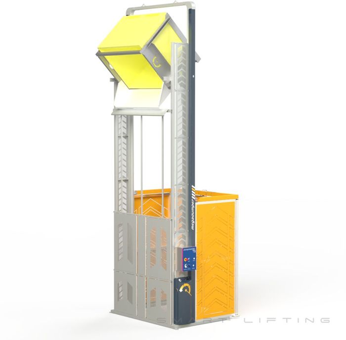 MD3600M-3 // MegaDumper 3600mm bin lifter for ~1000x1200mm bulk bins, 400V 3-ph mains