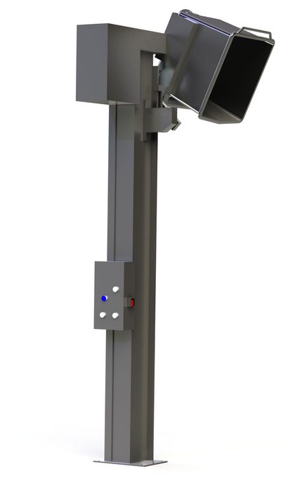 EO2200R // Eurover 1500-2200mm column lifter for DIN9797 Eurobins, right-handed, 400V 3-ph mains