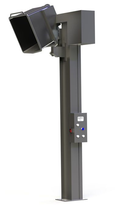EO2200 // Eurover 1500-2200mm column lifter for DIN9797 Eurobins, left-handed, 400V 3-ph mains